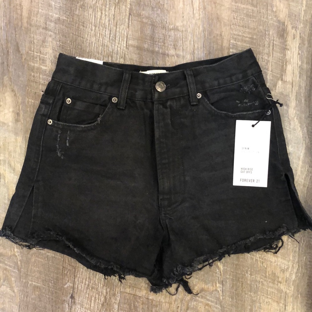 High rise cutoff denim shorts, size 24
